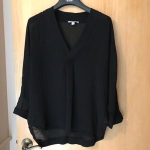 🔴 Black V-Neck Blouse